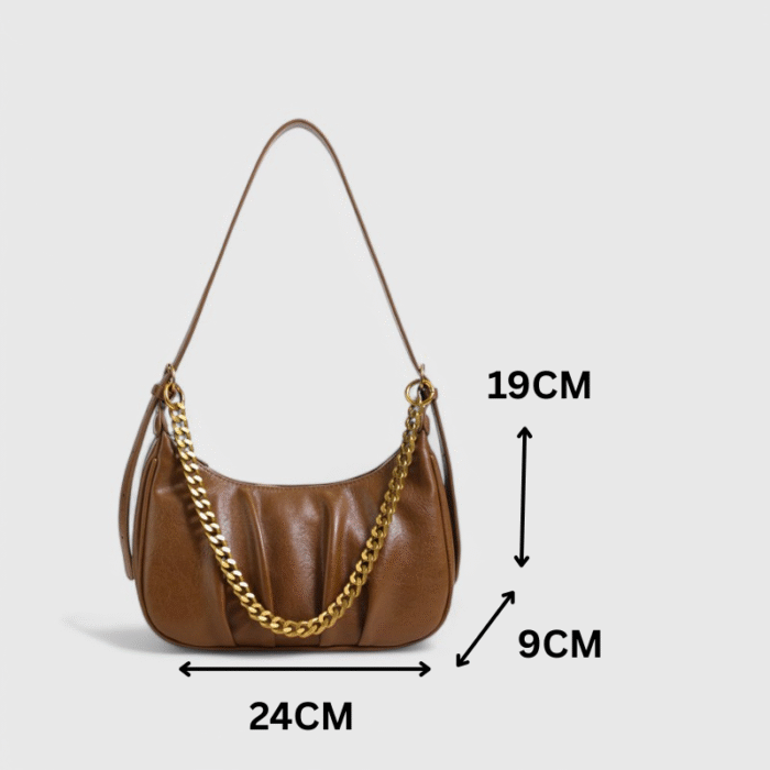 Casual Pleated Fancy Shoulder Bag with Edge & Dumpling Shape - Image 9