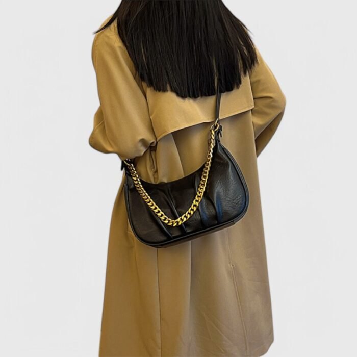Casual Pleated Fancy Shoulder Bag with Edge & Dumpling Shape - Image 14