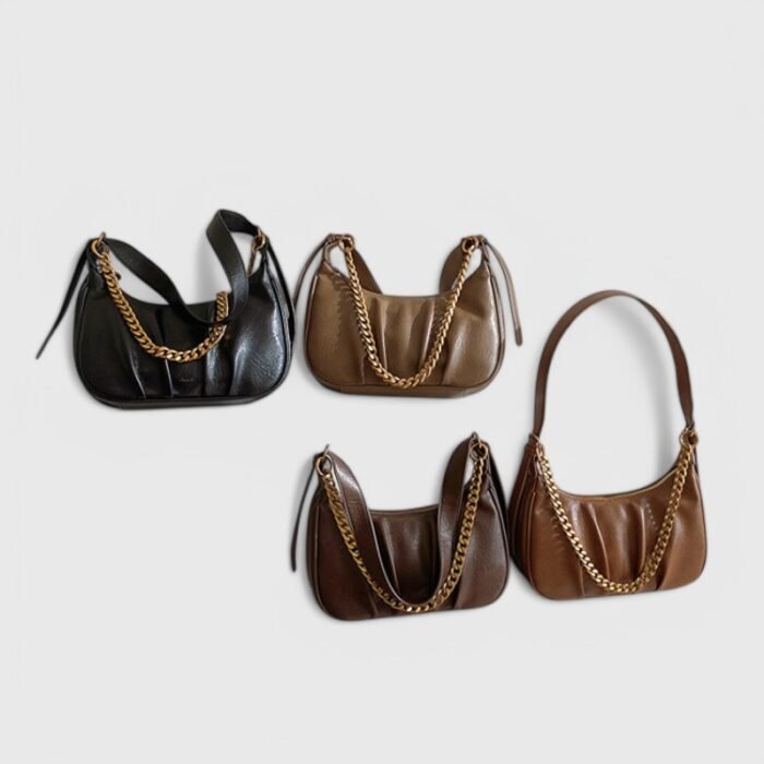 Casual Pleated Fancy Shoulder Bag with Edge & Dumpling Shape - Image 10