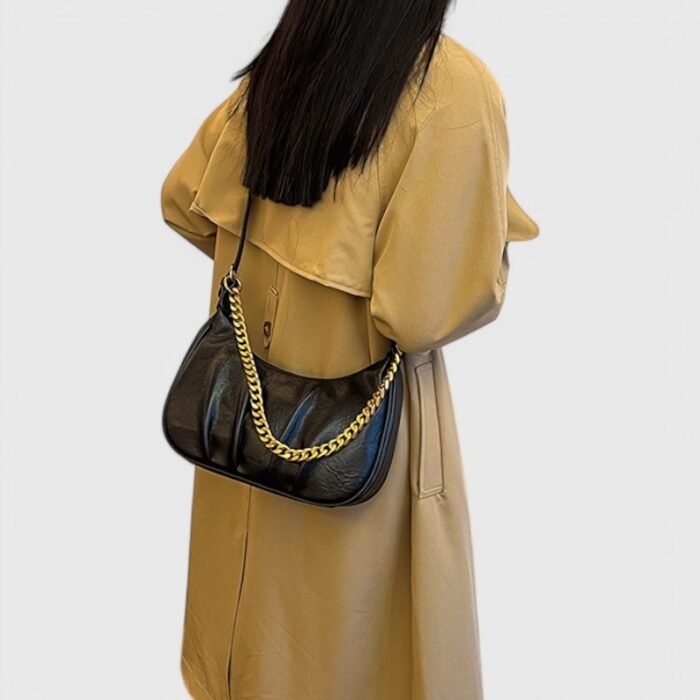 Casual Pleated Fancy Shoulder Bag with Edge & Dumpling Shape - Image 15