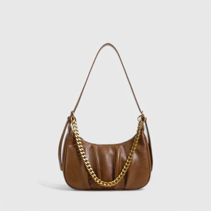 Casual Pleated Fancy Shoulder Bag with Edge & Dumpling Shape - Image 4