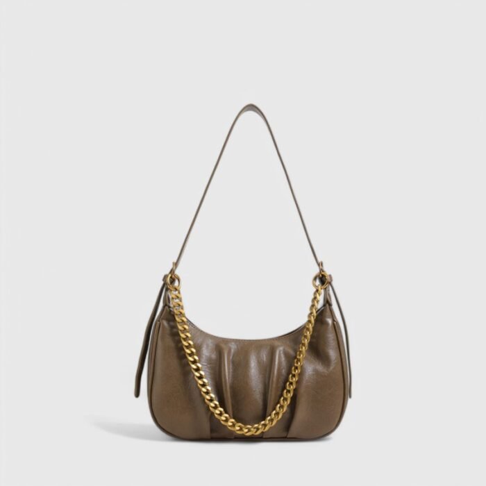 Casual Pleated Fancy Shoulder Bag with Edge & Dumpling Shape - Image 5