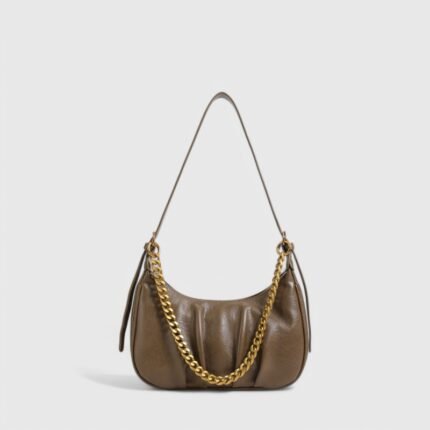 Casual Pleated Fancy Shoulder Bag with Edge & Dumpling Shape
