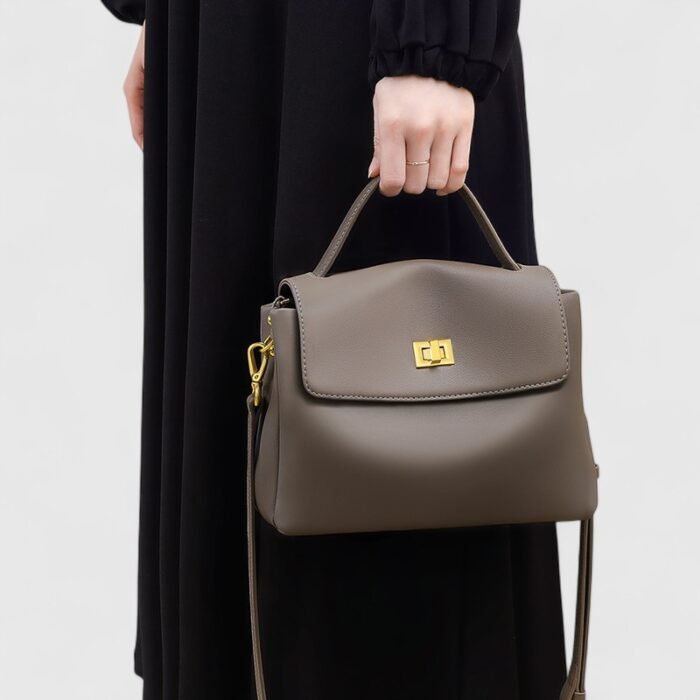 SplitTone Cowhide Nylon Crossboady Bag - Image 7