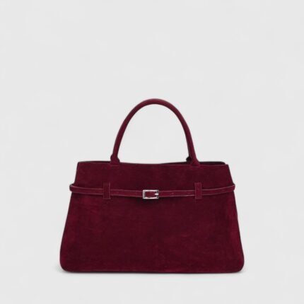 Strapless PU Boston Suede Tote Bag
