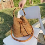 Semi-Circular Woven Purse Straw Crossbody Bag