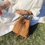 Semi-Circular Woven Purse Straw Crossbody Bag