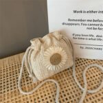 Street Style Woven Straw Crossbody white Bag