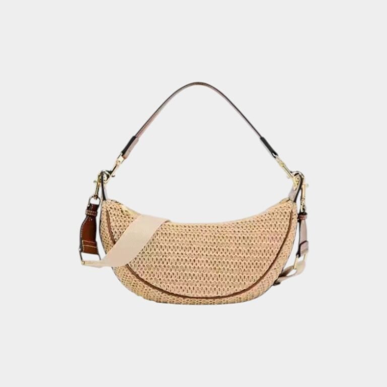 Natural Weave Oval Crossbody Bag