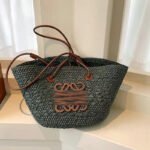 Makbolo Straw Crossbody Bag Olive Green