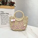 Minimalist Urban Tote Straw Crossbody White Bag