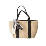 RetroWeave Straw crossbody Bag Beige