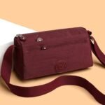 Women’s Minimalist Nylon Crossbody Claret Bag