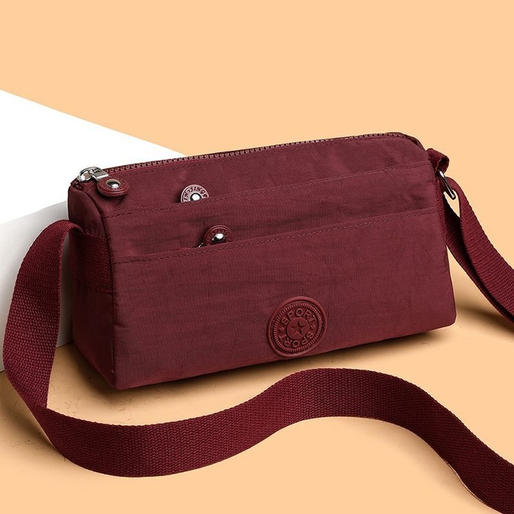 Women’s Minimalist Nylon Crossbody Claret Bag