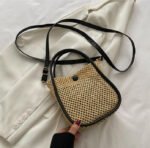 WovenEra Spring Straw Crossbody Bag Black