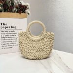 Minimalist Urban Tote Straw Crossbody White Bag