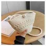SpringNest Straw Crossbody Bag Beige