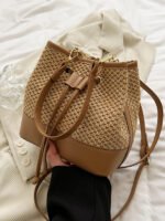 CityStitch Soft Drawstring Straw Bag