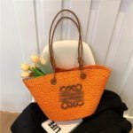 Makbolo Straw Crossbody Bag Orange