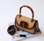 UrbanSaddle Straw Crossbody Bag brown