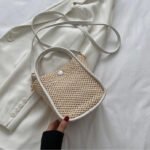 WovenEra Spring Straw Crossbody Bag White