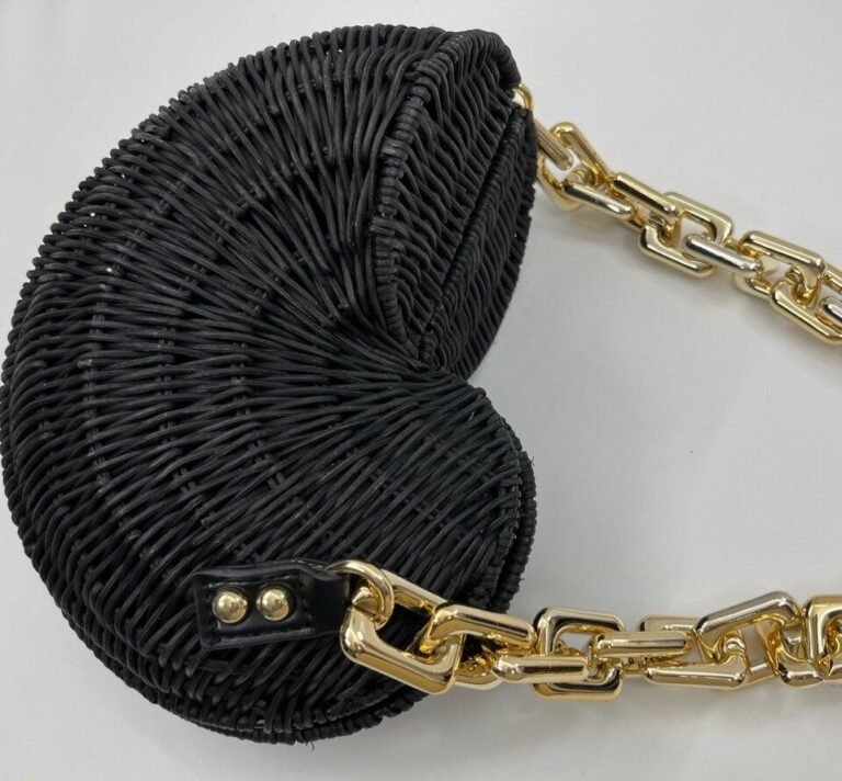 SunChic Straw Crossbody Bag Black