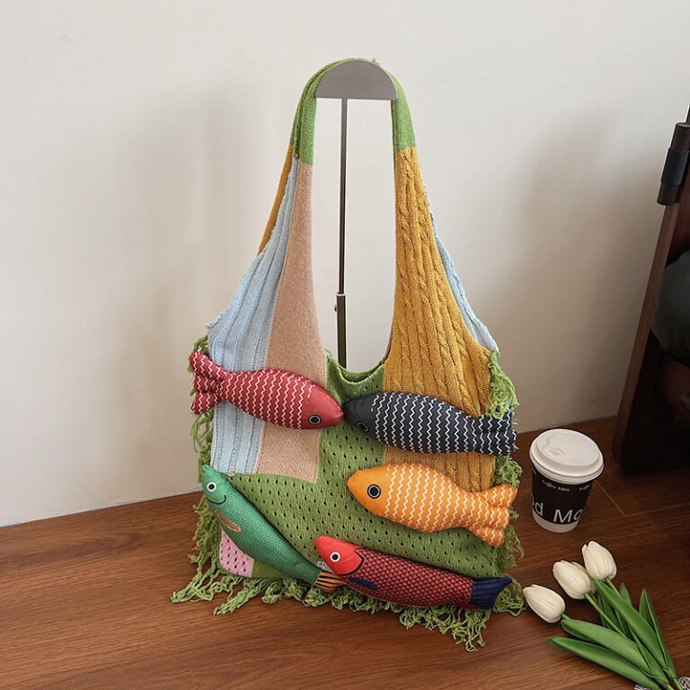 SoftStitch Cotton Beach Crossbody Bag Green