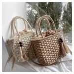 TwinHue Crossbody Straw Bag