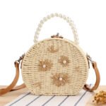 SpringLoom Beaded Lock Crossbody Bag off white