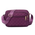 Compact Grid Shoulder Bag Purple