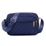 Compact Grid Shoulder Bag Blue
