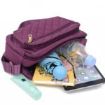 Compact Grid Shoulder Bag Purple