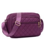 Compact Grid Shoulder Bag Purple