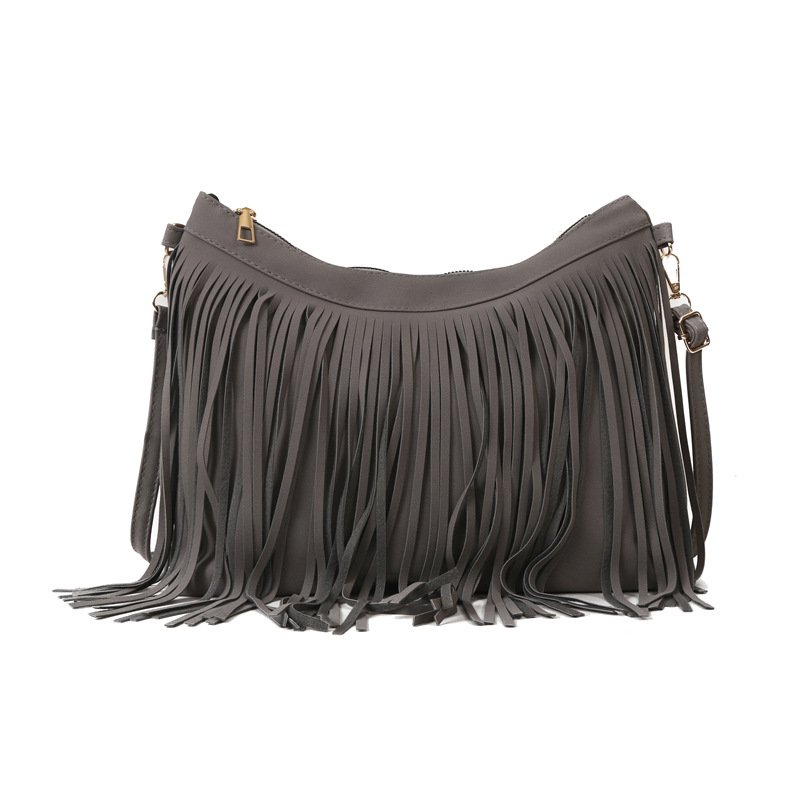 SideStitch Suede Hobo Bag Grey