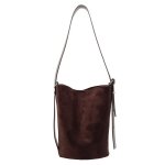 UrbanEase Suede Bucket Bag Dark Brown