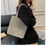 Loom Square Beaded Bag White