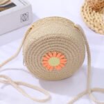 Mini Daisy Woven Crossbody Orange Bag