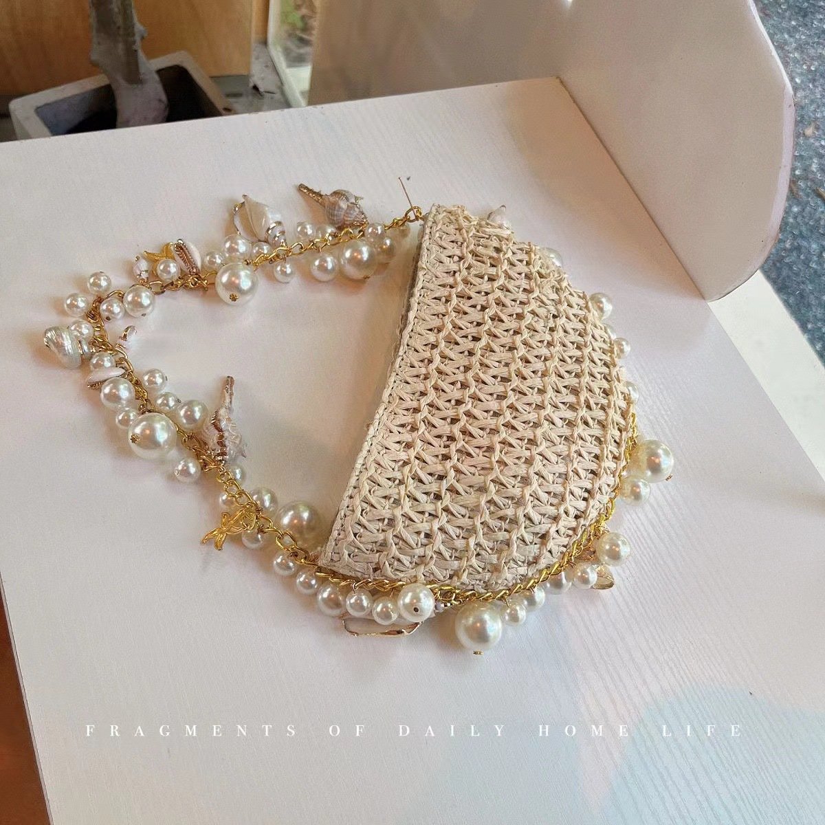 Willow Beaded Bag Apricot