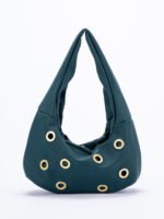 Soft Dumpling Suede Hobo Bag Green