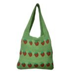Soft Strawberry Woven Crossbody green Bag
