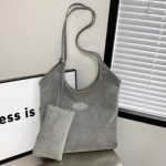 Suedora Luxe Bucket Bag Grey