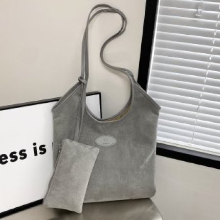 Suedora Luxe Bucket Bag Grey