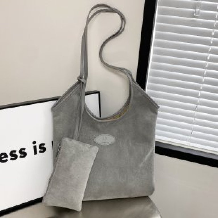 Suedora Luxe Bucket Bag Grey