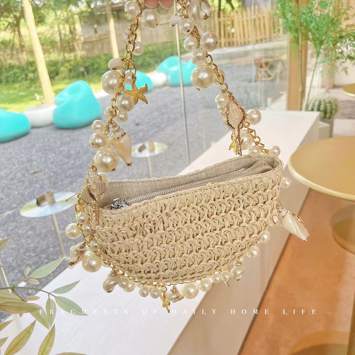 Willow Beaded Bag Apricot