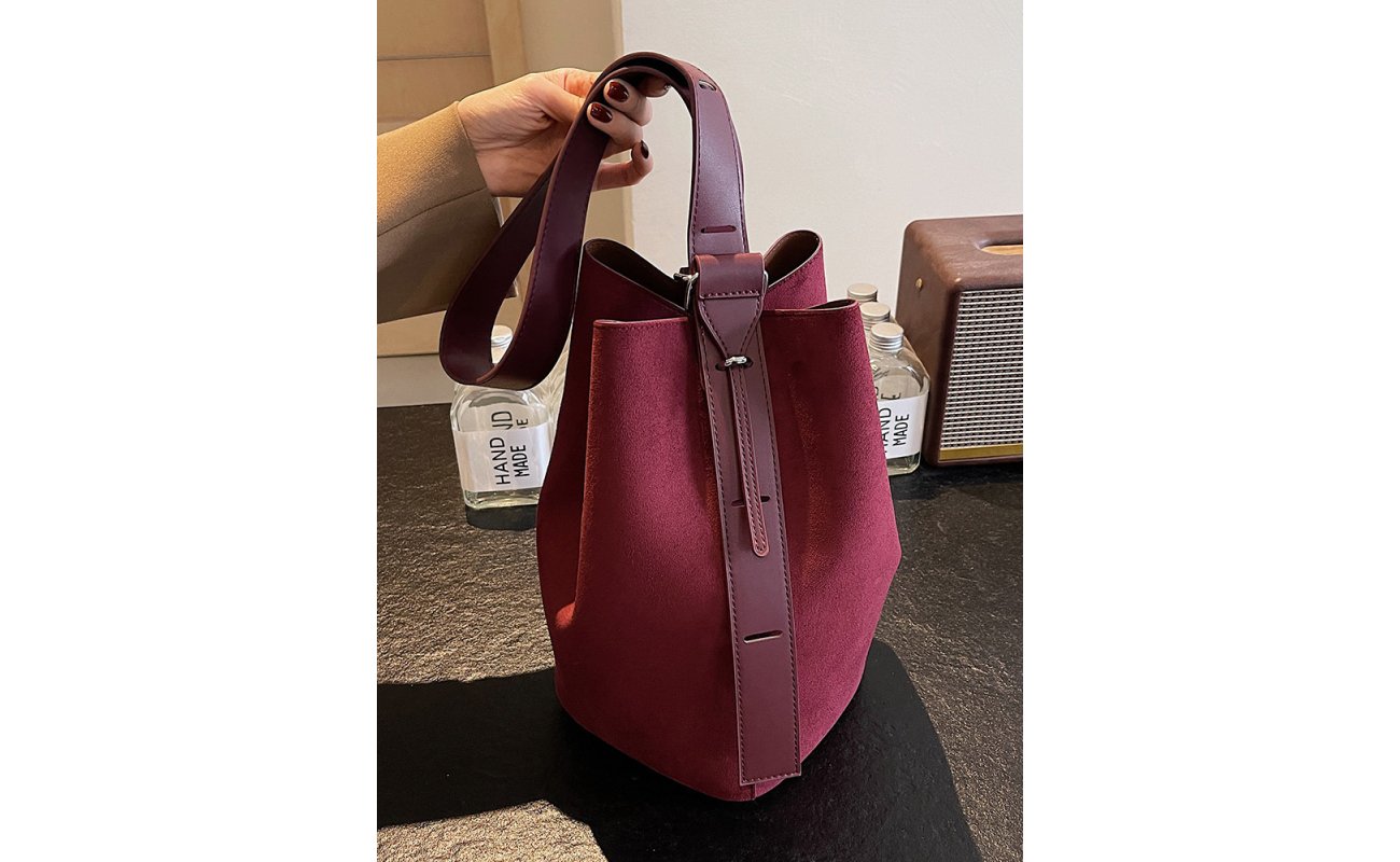 UrbanEase Suede Bucket Bag