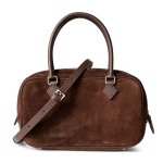 Luxe Mini Suede Hobo Bag Brown