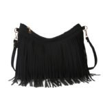 SideStitch Suede Hobo Bag Black