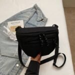 street style Canvas Crossbody black Bag