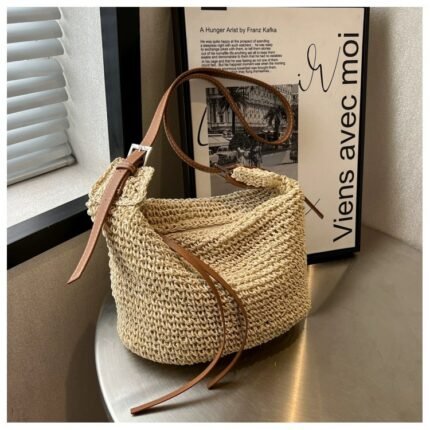 Casual Woven Crossbody bag Khaki