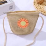 Mini Shell Woven Crossbody Orange Bag
